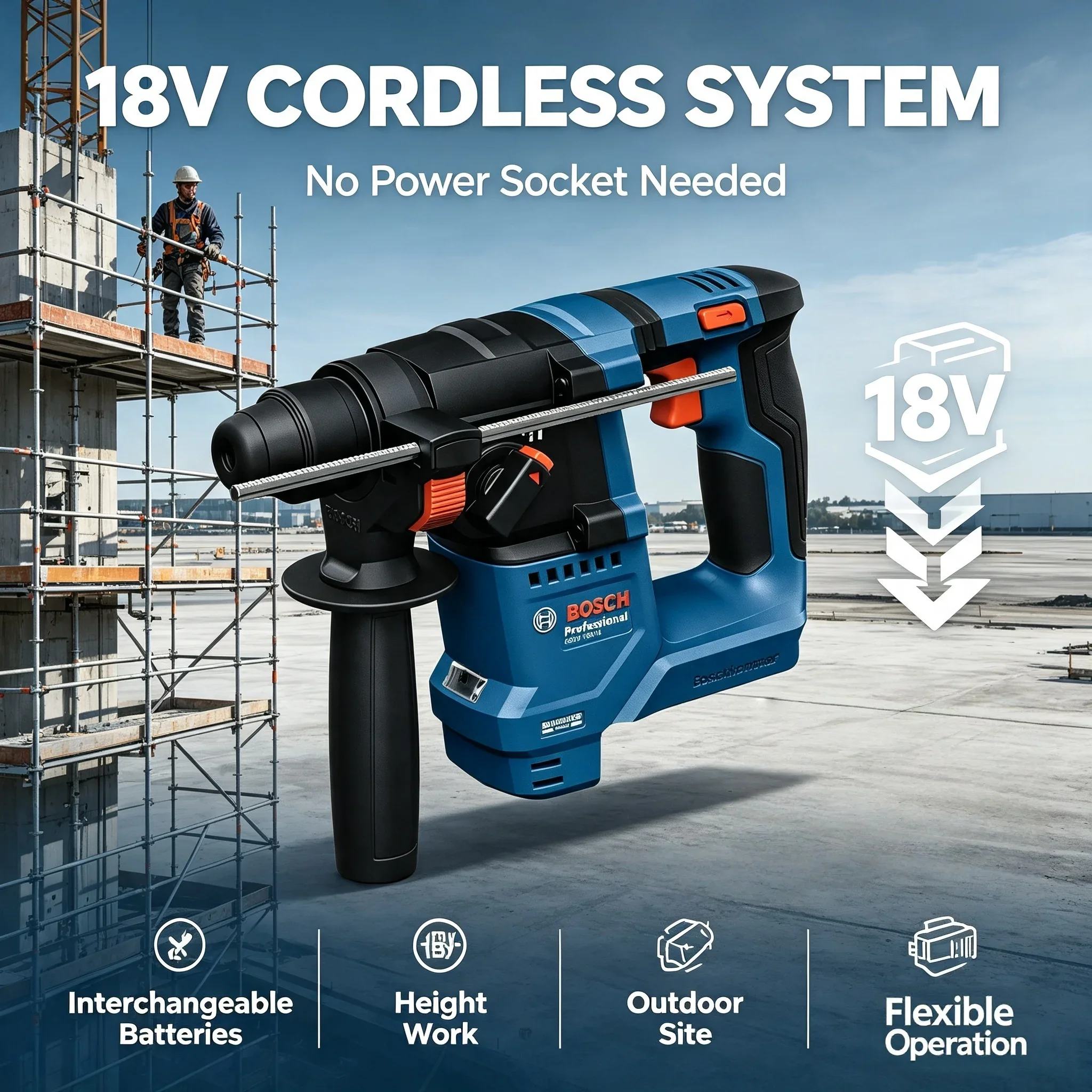 Power Tools Professional - 보쉬 GBH 18V-18 18V 무브러시 무선